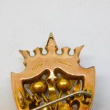 9ct Yellow Gold, Scottish Thistle, Agate & Citrine Brooch Antique 1925 Art Deco