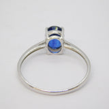 9ct White Gold & 0.6ct Oval-Cut Sapphire Solitaire Ring Vintage c1990 Birmingham
