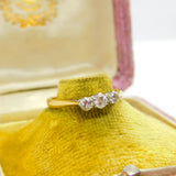 Victorian 18ct Yellow Gold & 0.25ct Set Diamond Ring Antique c1900