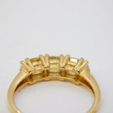 9ct Yellow Gold, Spinel & Citrine Set Dress Ring Vintage c1990