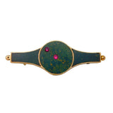 Edwardian 9ct Gold, Jasper & Ruby Set Constellation Brooch Antique c1910