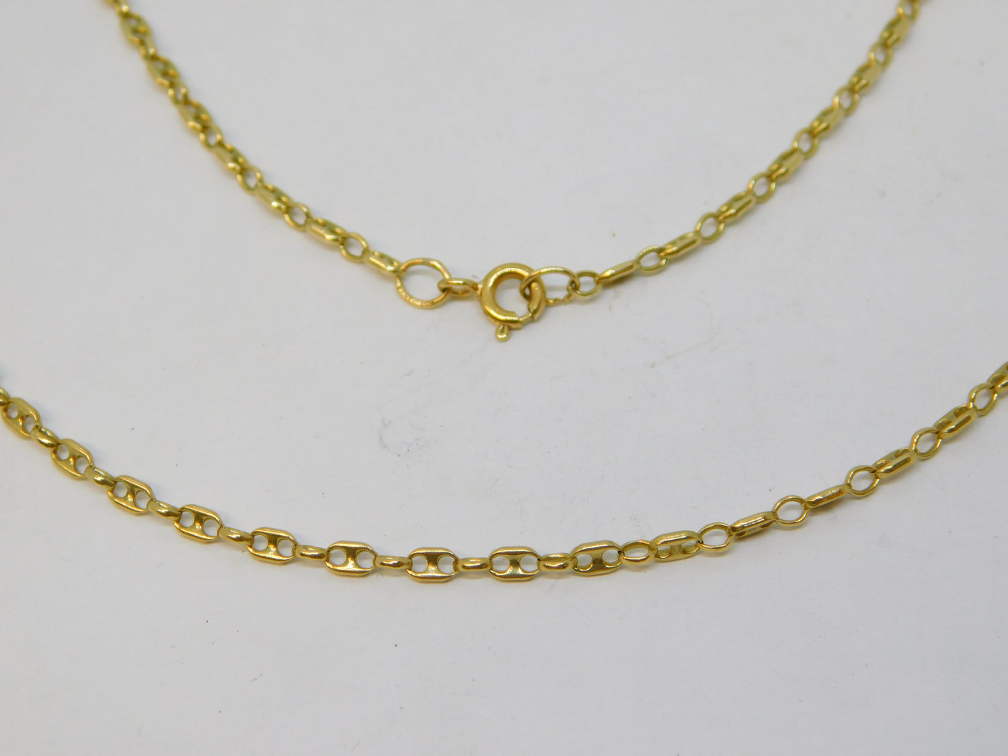 9ct Yellow Gold Anchor Link Chain Necklace Vintage c1970 58cm Length