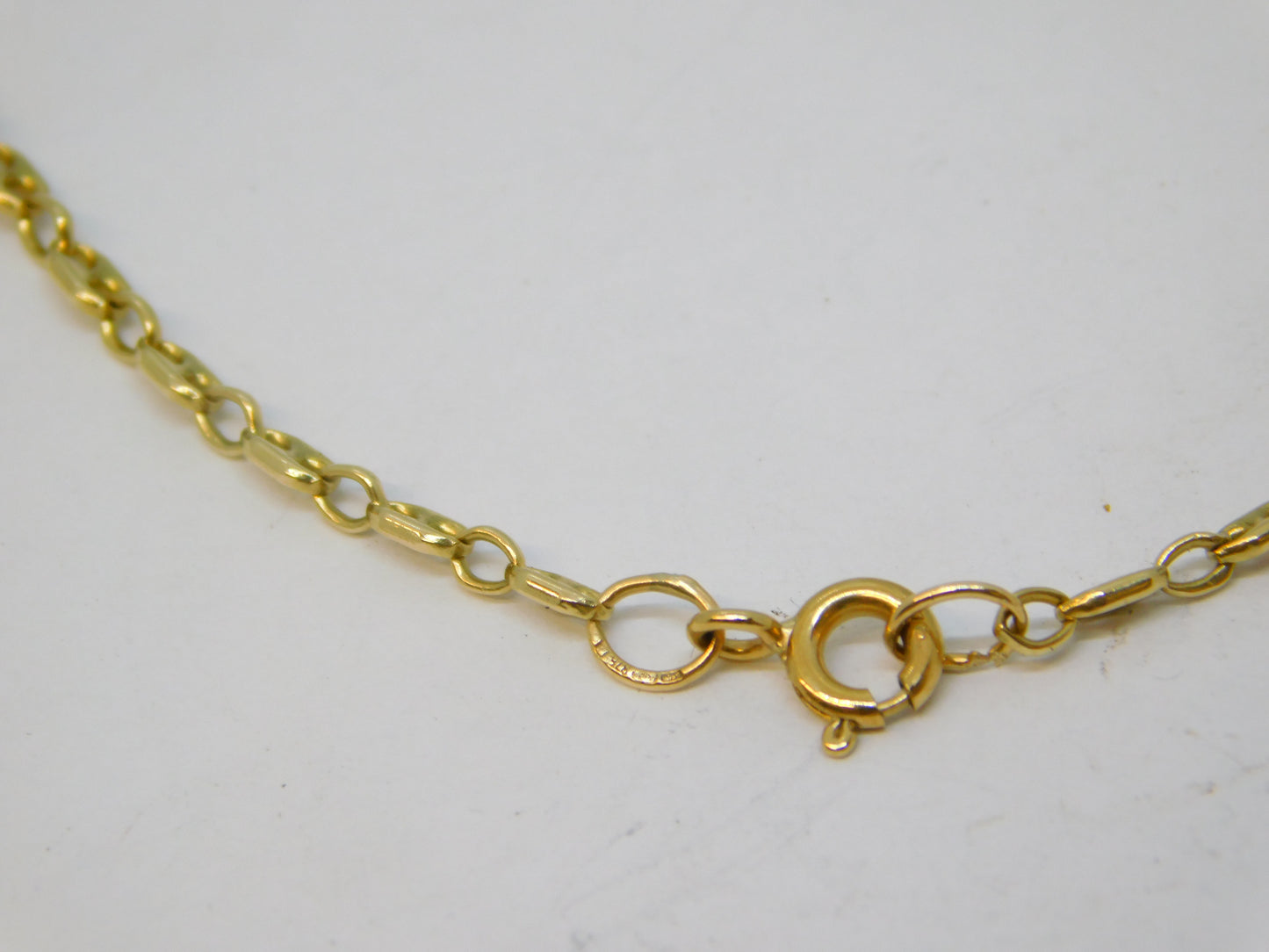 9ct Yellow Gold Anchor Link Chain Necklace Vintage c1970 58cm Length