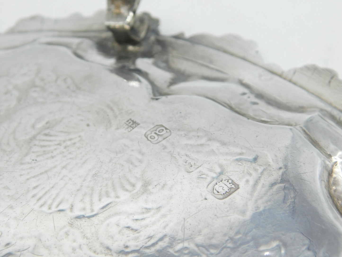 George III Sterling Silver Tiger Crest Salver Dish Antique 1782 London