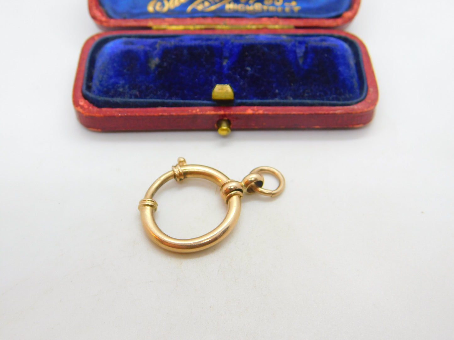 Large 8ct .333 Yellow Gold Bolt Ring Clasp Findings Antique c1880 Victorian
