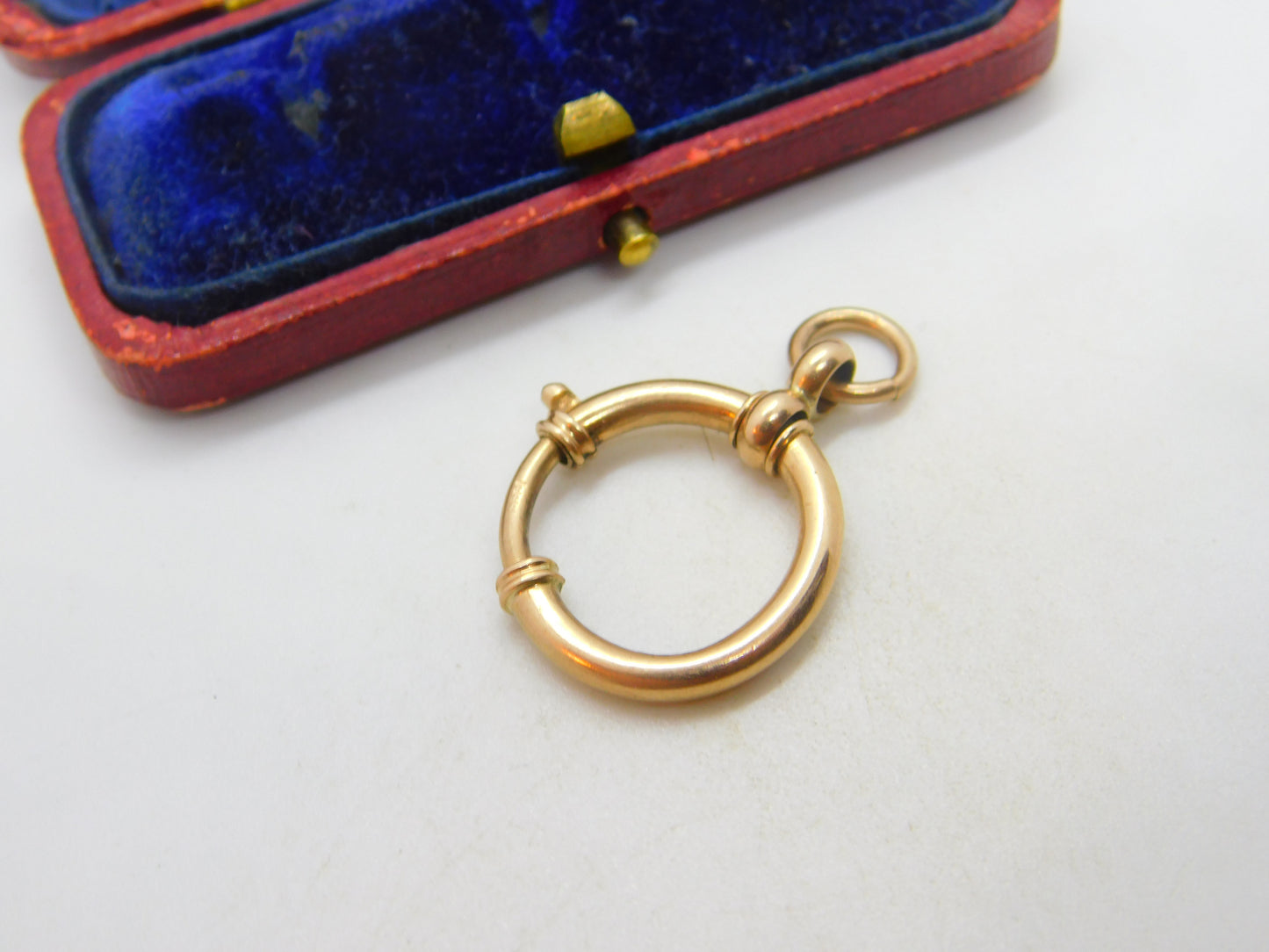 Large 8ct .333 Yellow Gold Bolt Ring Clasp Findings Antique c1880 Victorian