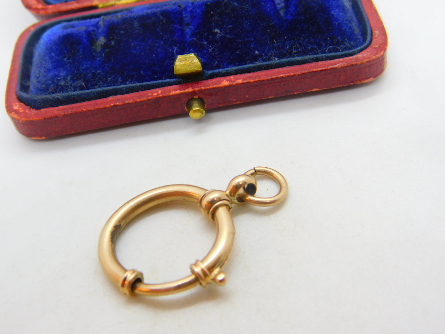 Large 8ct .333 Yellow Gold Bolt Ring Clasp Findings Antique c1880 Victorian