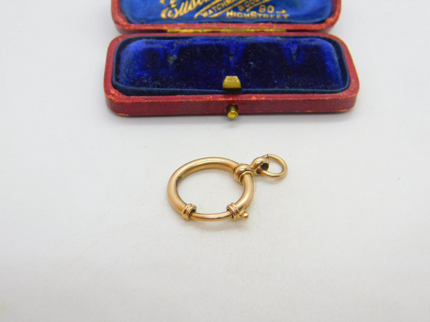 Large 8ct .333 Yellow Gold Bolt Ring Clasp Findings Antique c1880 Victorian