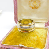 Suarti 18ct Yellow Gold & Sterling Silver Modernist Band Ring Vintage c2000