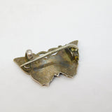 Small Sterling Silver Guilloche Enamel Butterfly Brooch Pin Antique c1920 Deco