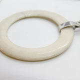 Sterling Silver, Mother of Pearl & Bakelite Baby Rattle & Teether 1930 Antique
