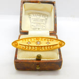 Victorian 15ct Gold Etruscan Style Diamond Sweetheart Brooch Antique c1860