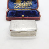 Victorian Chinese Sterling Silver Floral Etched Snuff Box possibly Nanking c1880 Antique