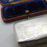 Victorian Chinese Sterling Silver Floral Etched Snuff Box possibly Nanking c1880 Antique