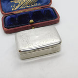 Victorian Chinese Sterling Silver Floral Etched Snuff Box possibly Nanking c1880 Antique