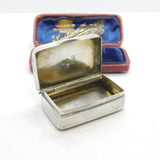 Victorian Chinese Sterling Silver Floral Etched Snuff Box possibly Nanking c1880 Antique