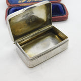 Victorian Chinese Sterling Silver Floral Etched Snuff Box possibly Nanking c1880 Antique