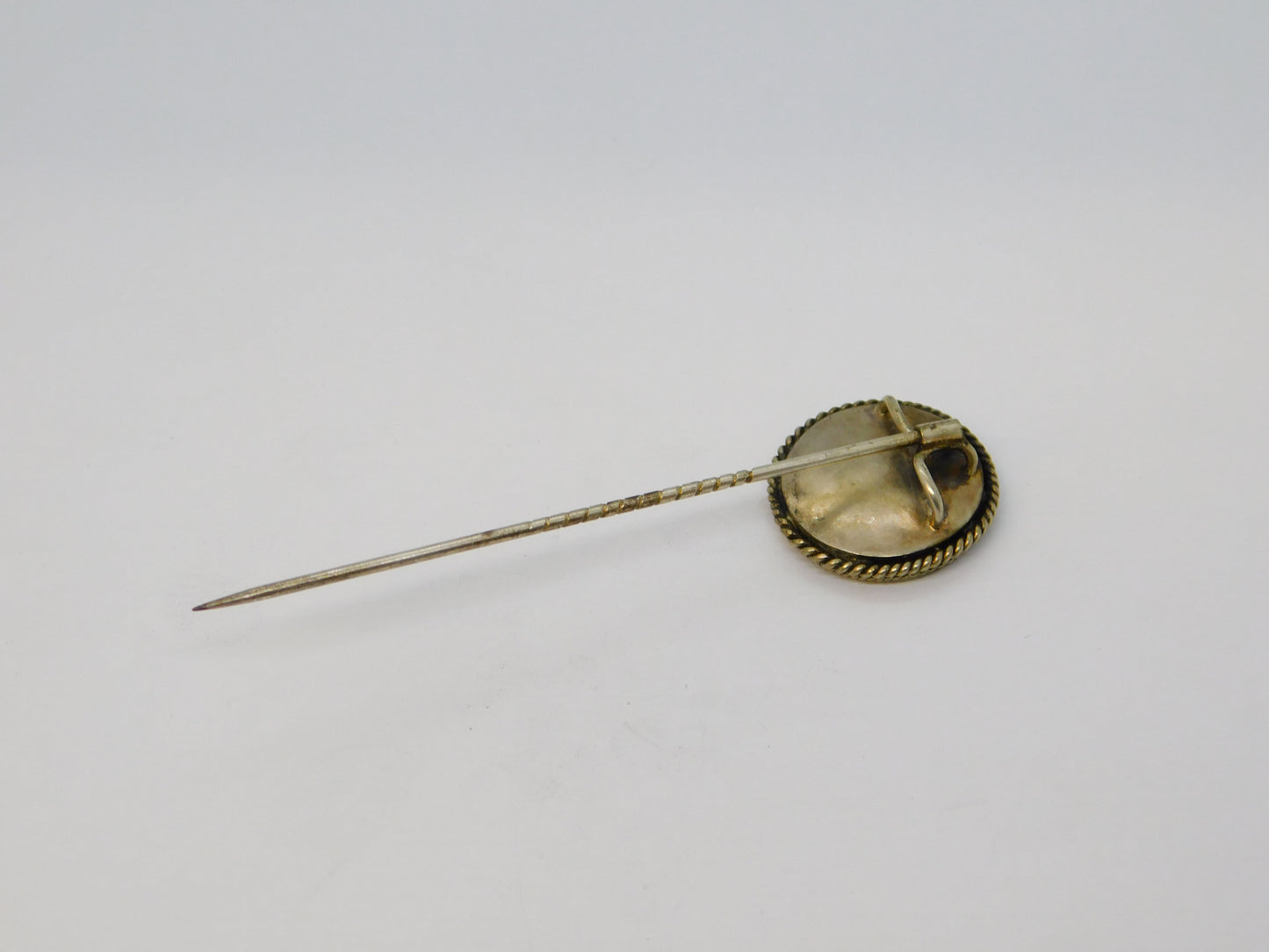 Victorian Sterling Silver Enamel William Webb Ellis Rugby Stick Pin Antique c1850