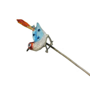 Sterling Silver Colourful Enamel Swallow Sweetheart Stick Pin Antique c1920