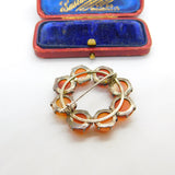 Scottish Victorian Sterling Silver Cabochon Red Agate Brooch c1860 Antique