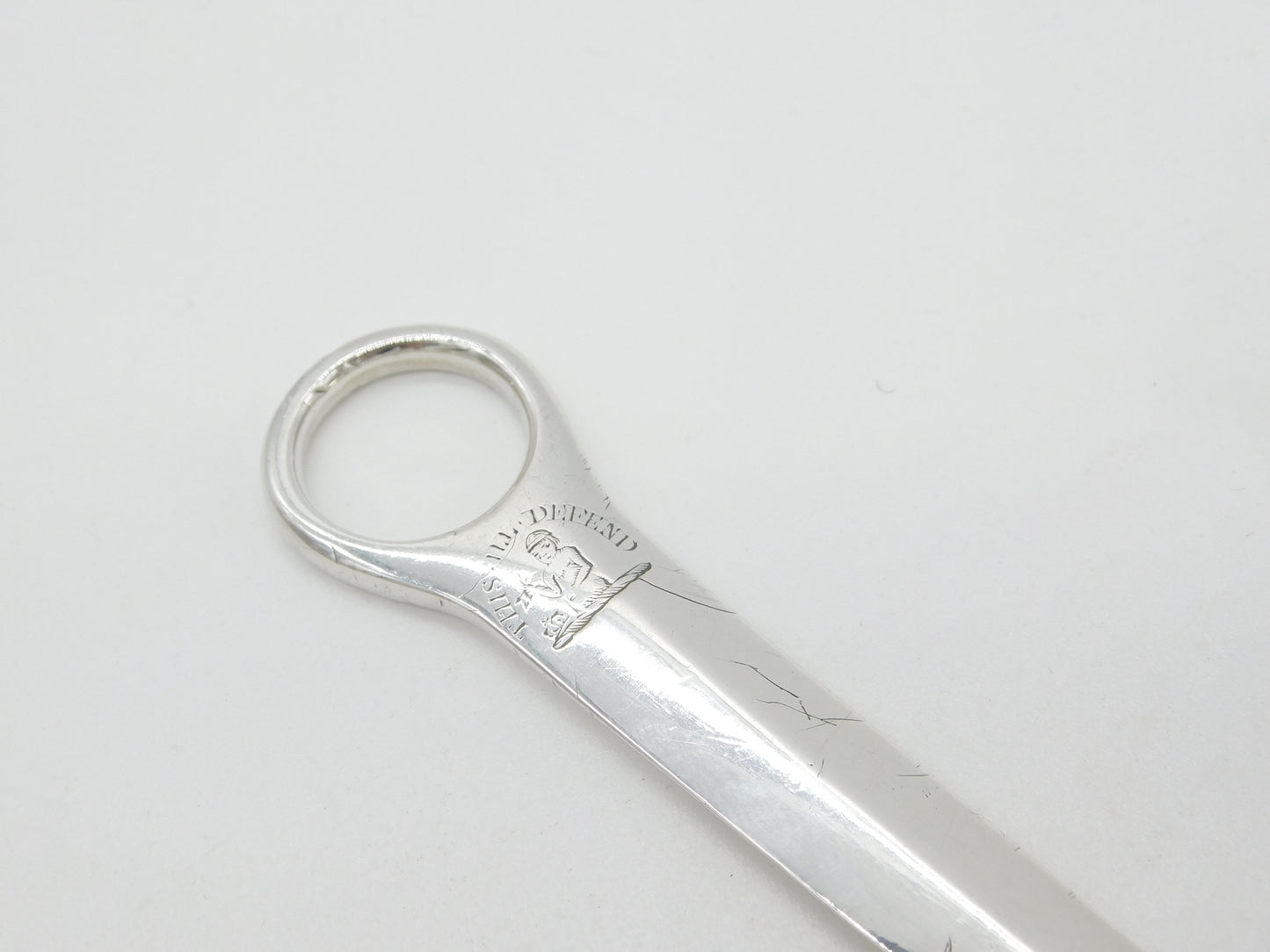 Georgian Sterling Silver Meat Skewer Novelty Crest Antique London 1806