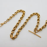 Victorian 9ct Yellow Gold Belcher Link Albert Watch Chain Antique c1890