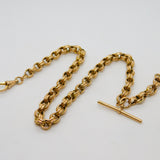 Victorian 9ct Yellow Gold Belcher Link Albert Watch Chain Antique c1890