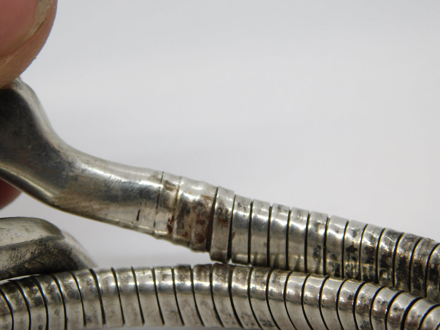 19th Century .835 Silver Articulated Snake Serpent Bangle Bracelet Antique c1880