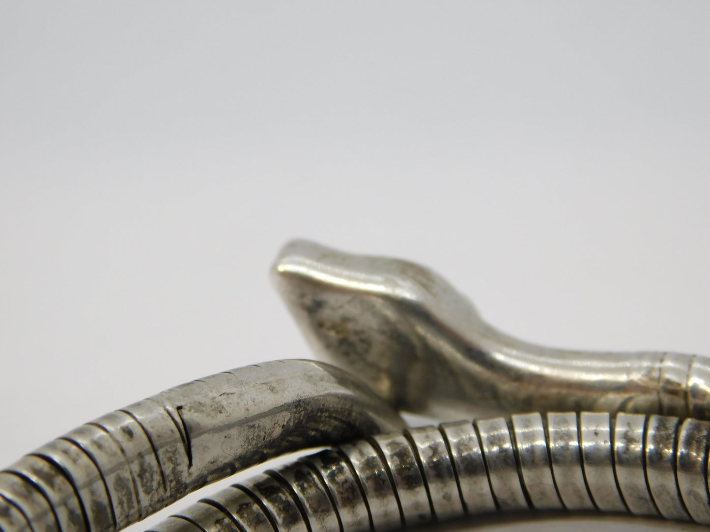 19th Century .835 Silver Articulated Snake Serpent Bangle Bracelet Antique c1880