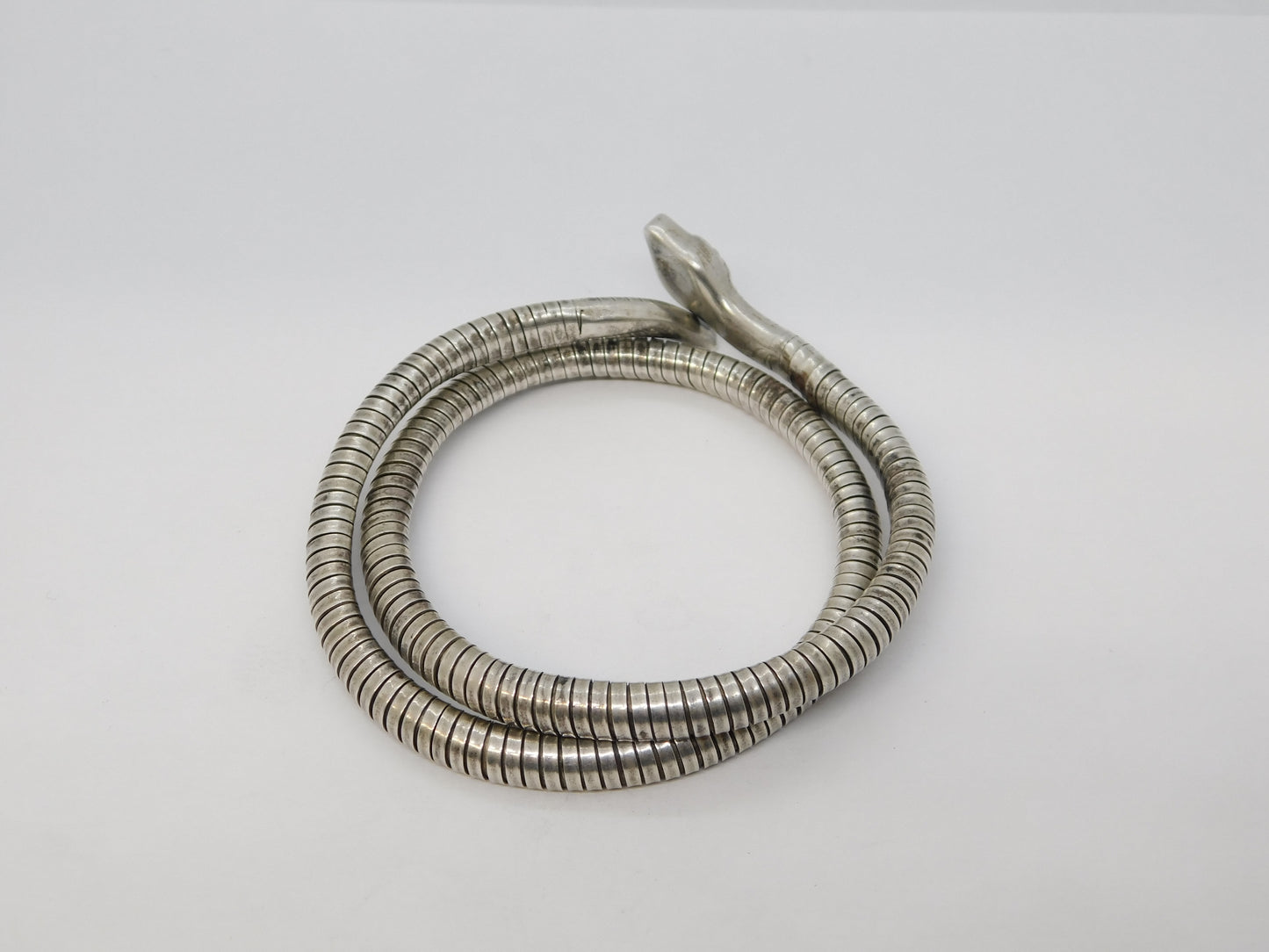 19th Century .835 Silver Articulated Snake Serpent Bangle Bracelet Antique c1880