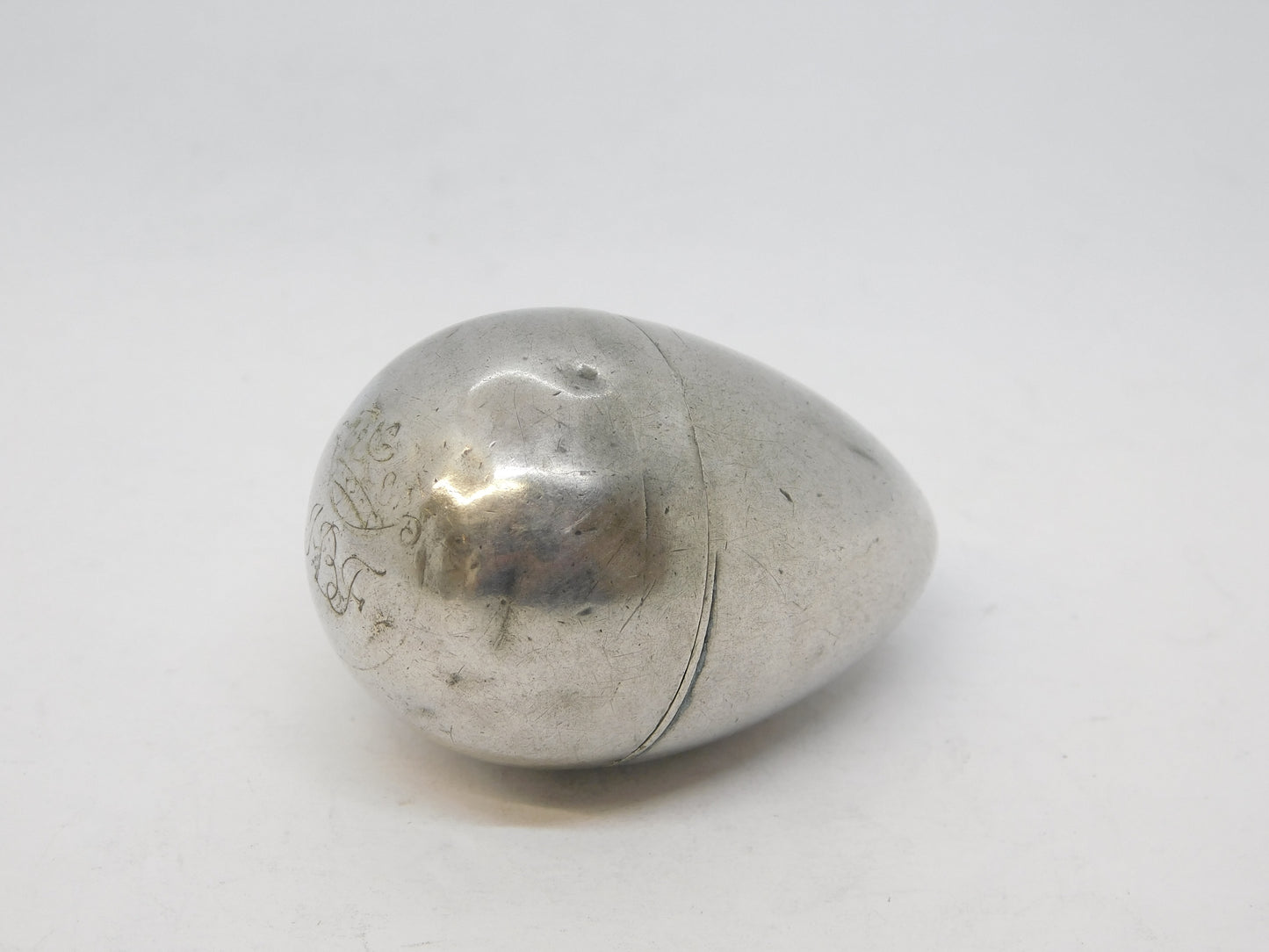 George III Sterling Silver Crested Egg Form Piercing Pot Antique c1790