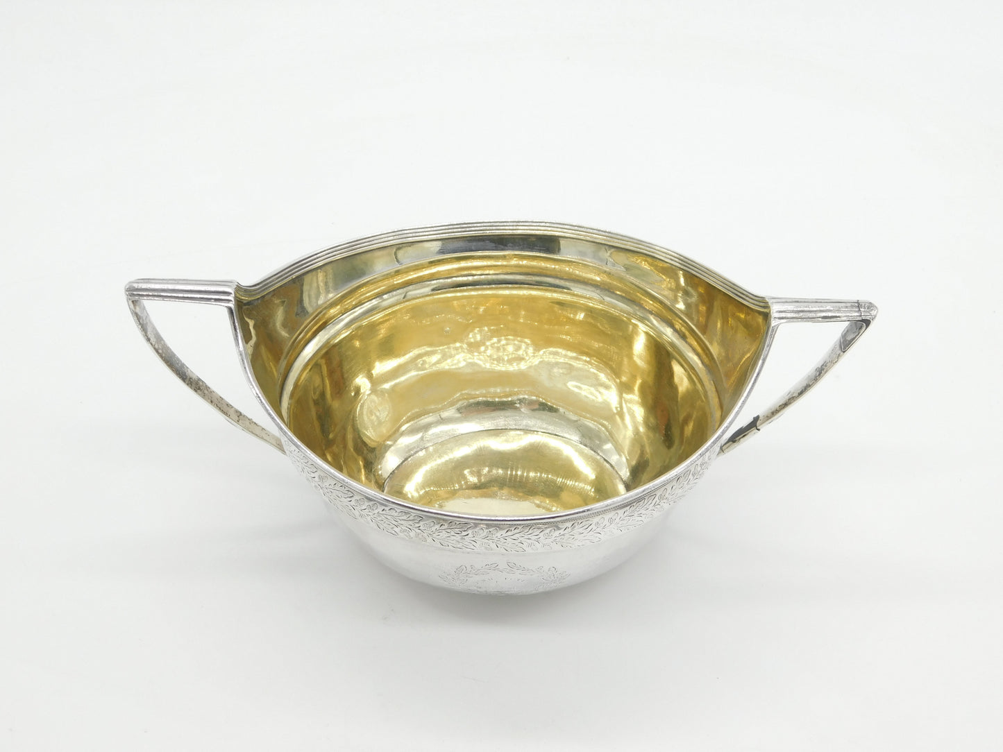 George III Sterling Silver Crested Sugar Bowl Antique 1804 London John Emes