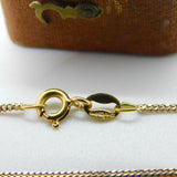 18ct Yellow Gold Curb Link Chain Necklace 46.8cm / 18.4" Vintage c1980