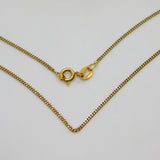 18ct Yellow Gold Curb Link Chain Necklace 46.8cm / 18.4" Vintage c1980