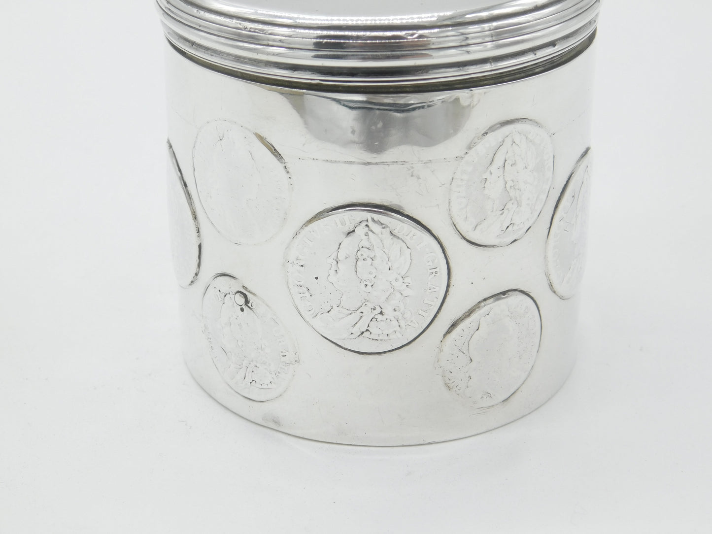 Georgian Sterling Silver Early Coin Set Money Box 1826 Antique London