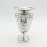 Sterling Silver Pedestal Flower Vase Lion Mask Handles Antique 1922 Sheffield