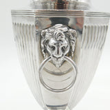 Sterling Silver Pedestal Flower Vase Lion Mask Handles Antique 1922 Sheffield