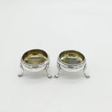 George III Pair of Sterling Silver Salt Cellars Antique 1802 London Bateman