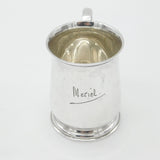 Sterling Silver Christening Cup or Tankard 'Meriel' Antique 1943 London Deco