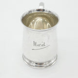 Sterling Silver Christening Cup or Tankard 'Meriel' Antique 1943 London Deco