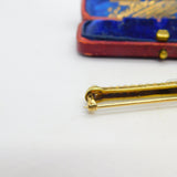 Victorian 14ct Yellow Gold, Seed Pearl & Sapphire Set Bar Brooch c1880 Antique