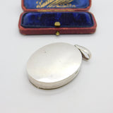 Victorian Aesthetic Movement Large Sterling Silver Locket Pendant c1860 Antique