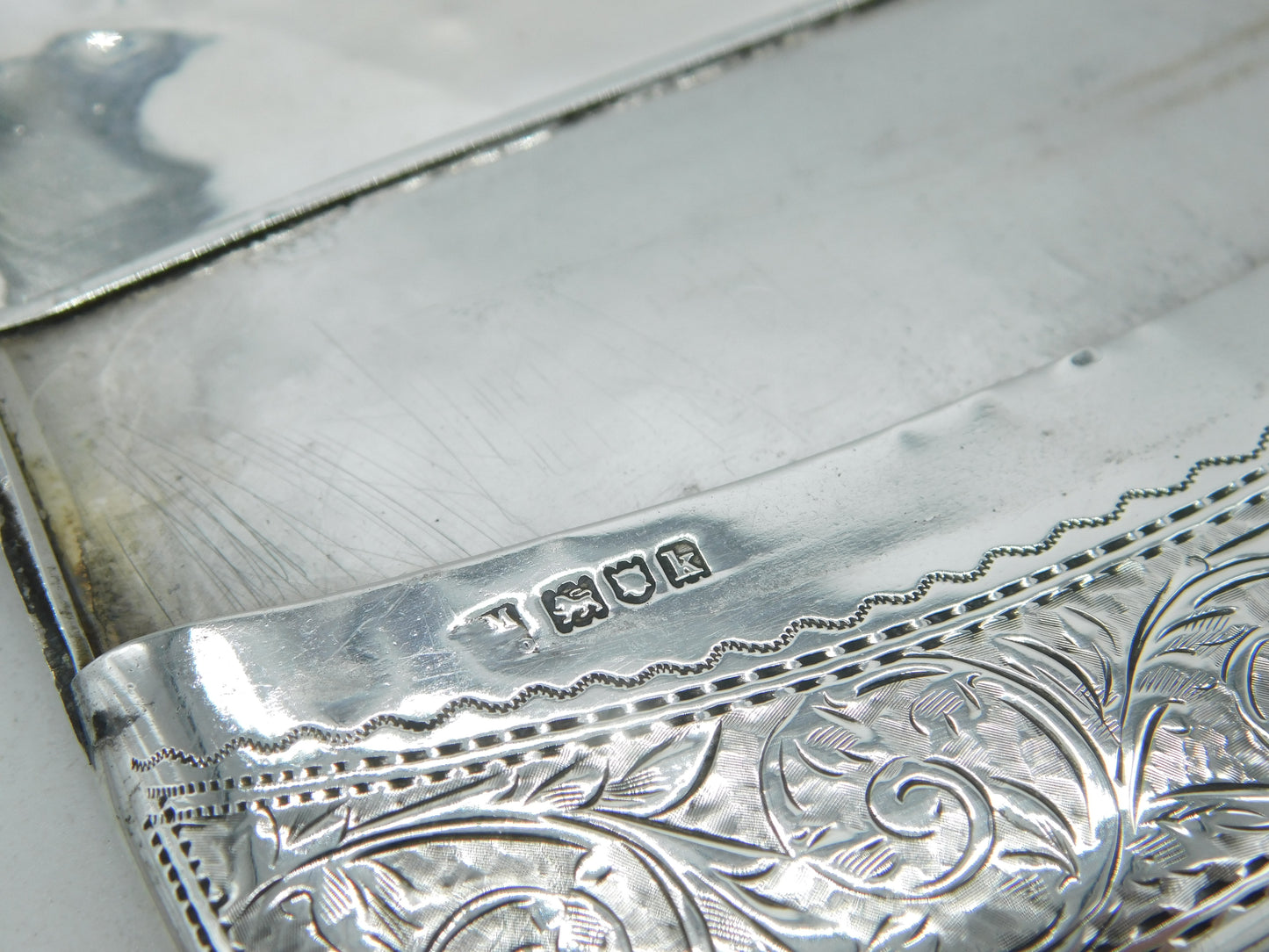 Edwardian Sterling Silver Floral Ladies Cigarette Case Antique 1905 London
