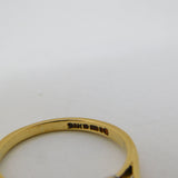 9ct Yellow Gold, Sapphire & Spinel Set Three-Stone Ring Vintage 1985 Birmingham