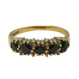 9ct Yellow Gold, Sapphire & Diamond Dress Ring Vintage 1973 London
