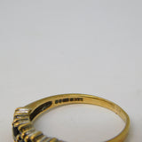 9ct Yellow Gold, Sapphire & Diamond Dress Ring Vintage 1973 London