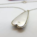 Sterling Silver Morpho Butterfly Wing Set Upside Down Heart Drop Necklace c1920