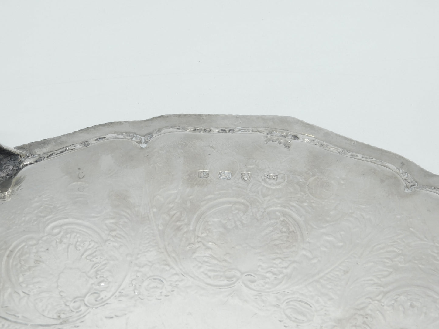 George III Sterling Silver Heraldic Crested Salver Antique 1770 London R. Rugg I