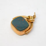 Edwardian 9ct Rose, Carnelian & Bloodstone Spinner Fob Pendant Antique c1910