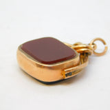 Edwardian 9ct Rose, Carnelian & Bloodstone Spinner Fob Pendant Antique c1910